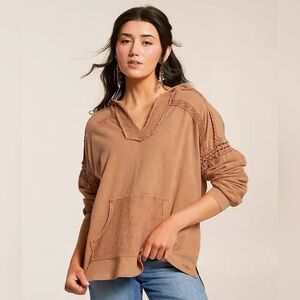 BKE Pieced Crochet Hoodie